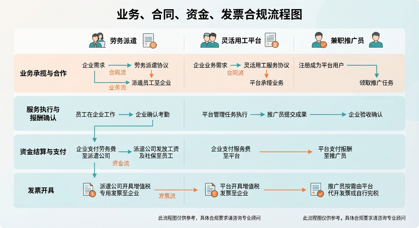 劳务派遣公司与地推外包合作：兼职人员发票合规怎么解决