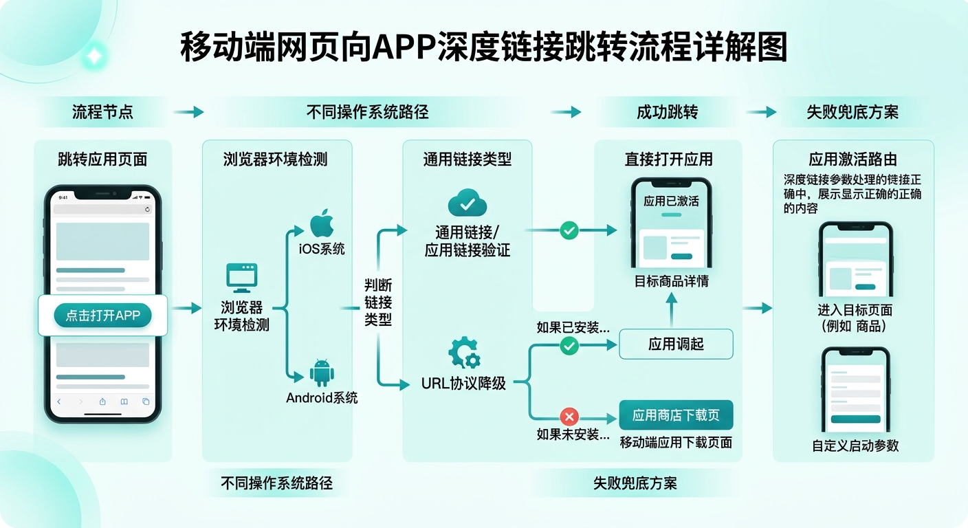移动端网页拦截跳转App技术：DeepLink深度链接直达激活页的实操逻辑