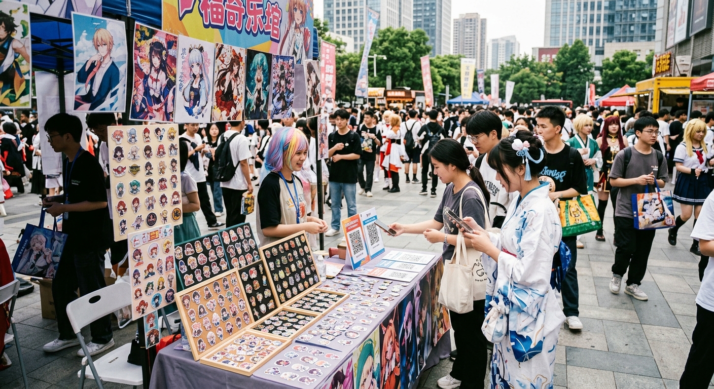漫展场馆外围地推：用二次元贴纸徽章撬动Z世代注册的实战打法