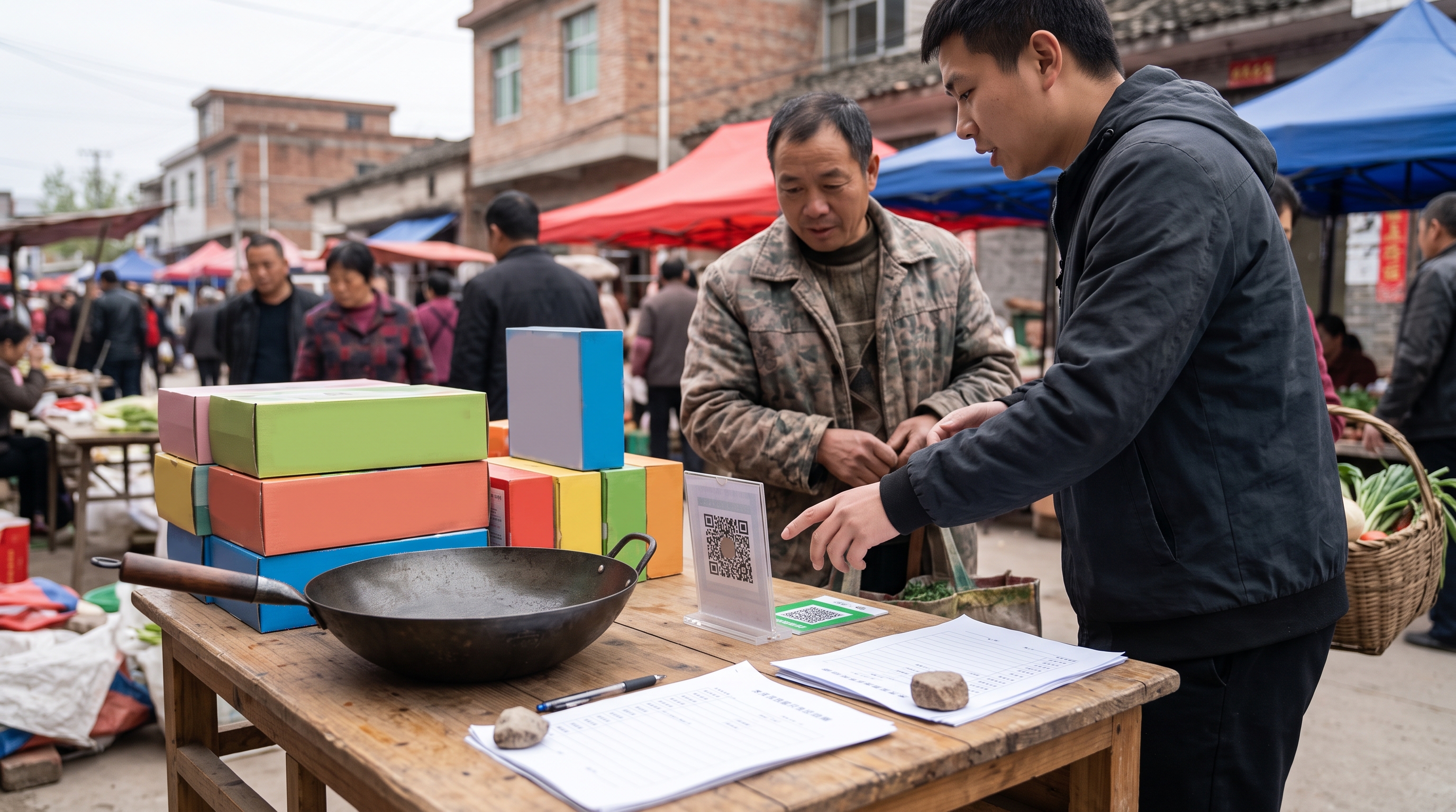 邮储信用卡乡村集市地推怎么做？逢集摆摊用铁锅洗洁精收单的实操经验
